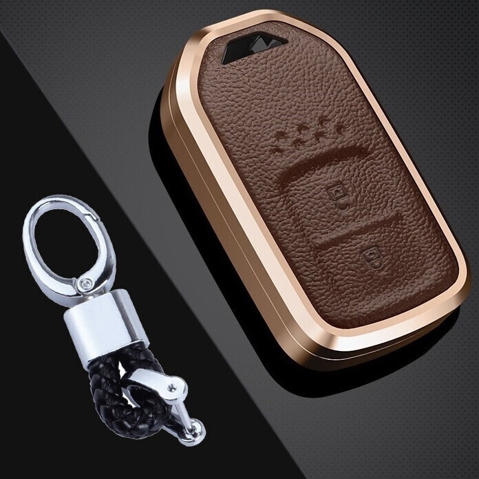 即決新品 ホンダ アルミ 本革 レザー メタル スマートキーケース キーカバー ヴェゼル RU1/2 ジェイド FR5 アクセサリー拍卖