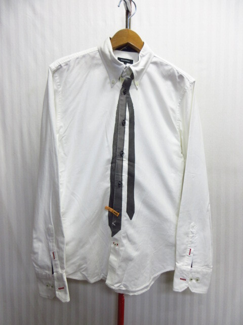 ギルドプライム ネクタイ柄シャツ 白シャツ メンズ2 長袖シャツ 長袖ボタンダウンシャツ オックスフォードシャツ ホワイトシャツ 04174拍卖