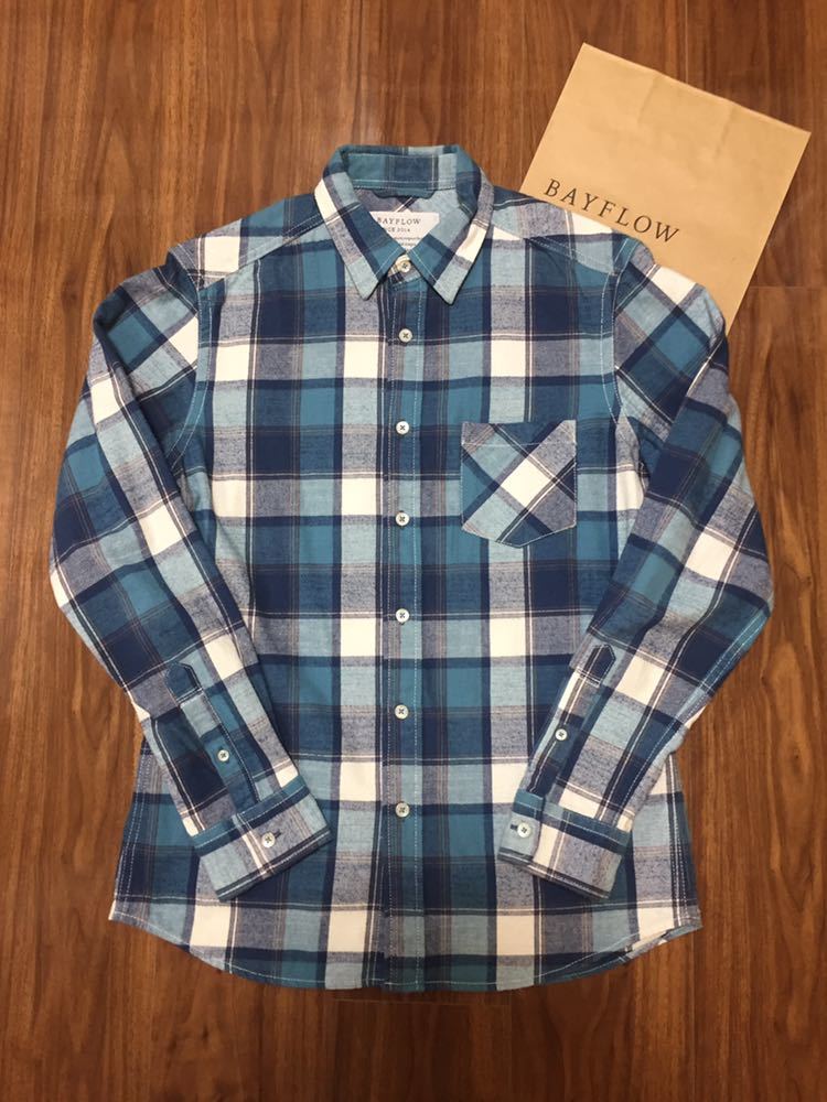 ★極美品★BAYFLOW★ベイフロー★ネルシャツ★チェックシャツ★California★カリフォルニア★SURF★サーフ拍卖