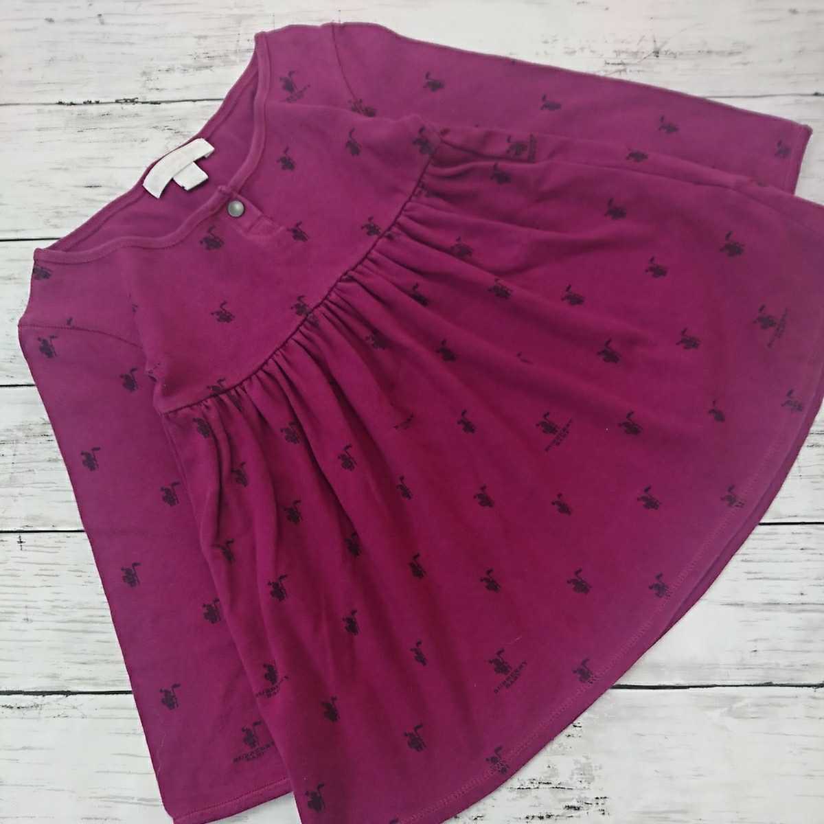 バーバリー【90】ナイト柄ワンピース☆長袖チュニック拍卖