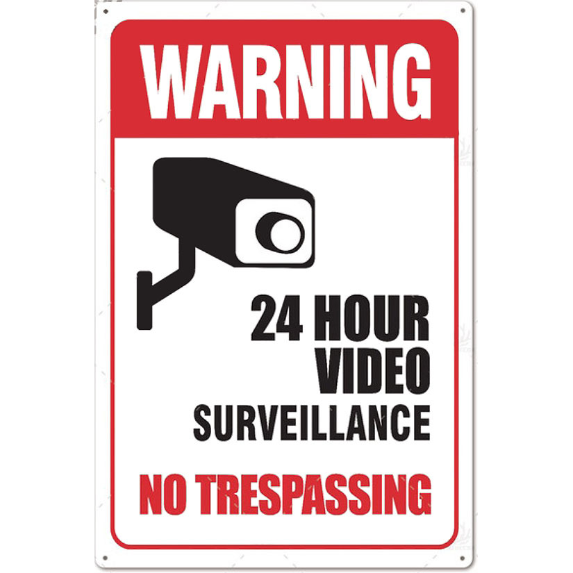 A2459 メタル サイン ブリキ 看板 金属製 プレート 店舗 警告 注意 防犯 カメラ 録画中 24時間 ビデオ 監視 侵入禁止 027拍卖