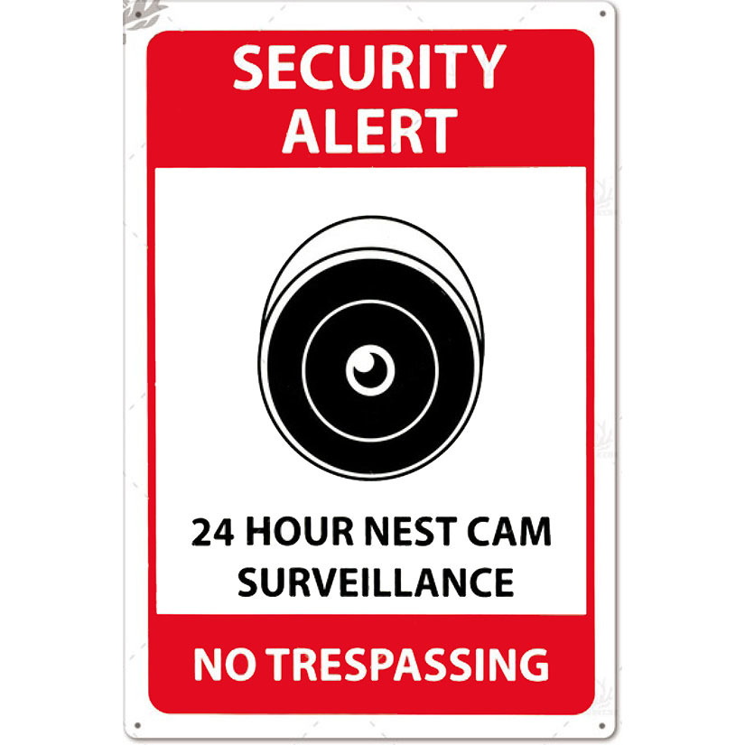 A2465 メタル サイン ブリキ 看板 金属製 プレート 店舗 警告 注意 防犯 カメラ 録画中 24時間 ビデオ 監視 侵入禁止 071拍卖
