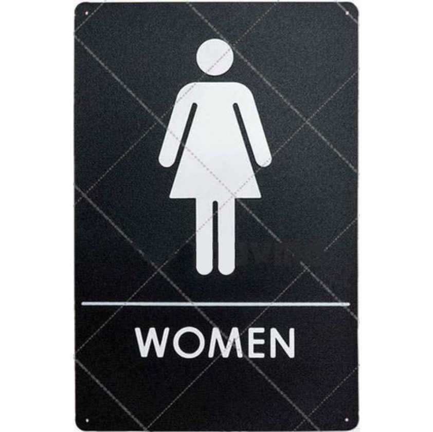 A2158 メタル看板 ブリキ看板 金属製 プレート ヴィンテージ風 サイン ピクト 店舗 おもしろ 案内 トイレ 男女 【3703】拍卖