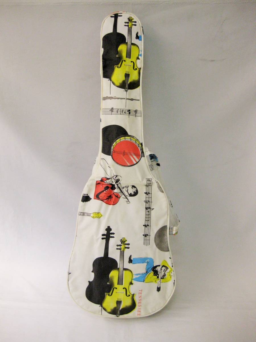 【即決あり】昭和レトロ ウクレレ ソフトケース 当時物 ジャズミュージシャン モチーフ イラスト デザイン 拍卖
