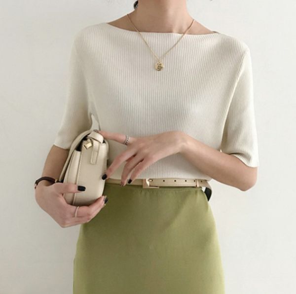 ★★★レディース トップス サマーセーター ニット 半袖 FX62拍卖