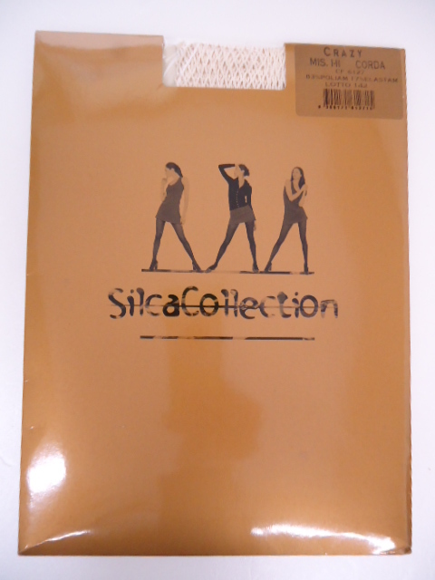 【KCM】□ibi-115-(I-II)#3★【Silca collection/シルカコレクション】「CRAZY」 網タイツ カラー:CORDA(アイボリー系)サイズ:I-II拍卖