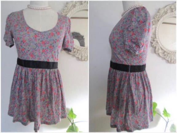 キレイめ ジルスチュアート  小花柄 薔薇柄 ミニスカート チュニックSサイズ 花柄 c拍卖