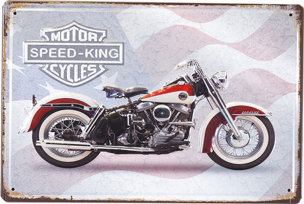 アンティーク エンボスプレート SPEED KING FLAG アメリカン雑貨 店舗 壁掛 インテリア 飾り オブジェ おしゃれ拍卖