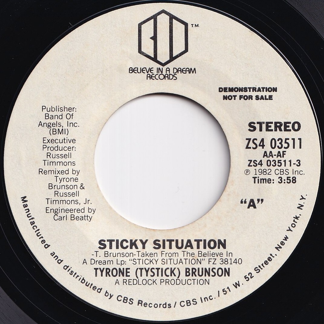 Tyrone (Tystick) Brunson Sticky Situation Believe In A Dream US ZS4 03511 210476 SOUL FUNK ソウル ファンク レコード 7インチ 45拍卖