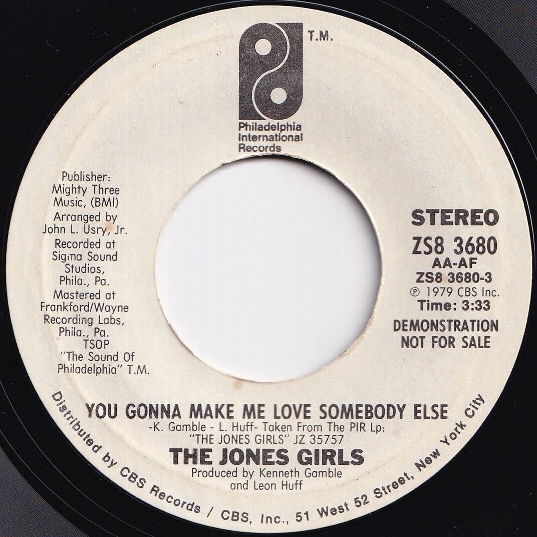 Jones Girls You Gonna Make Me Love Somebody Else Philadelphia International US ZS8 3680 210528 ソウル ディスコ レコード 7インチ 45拍卖