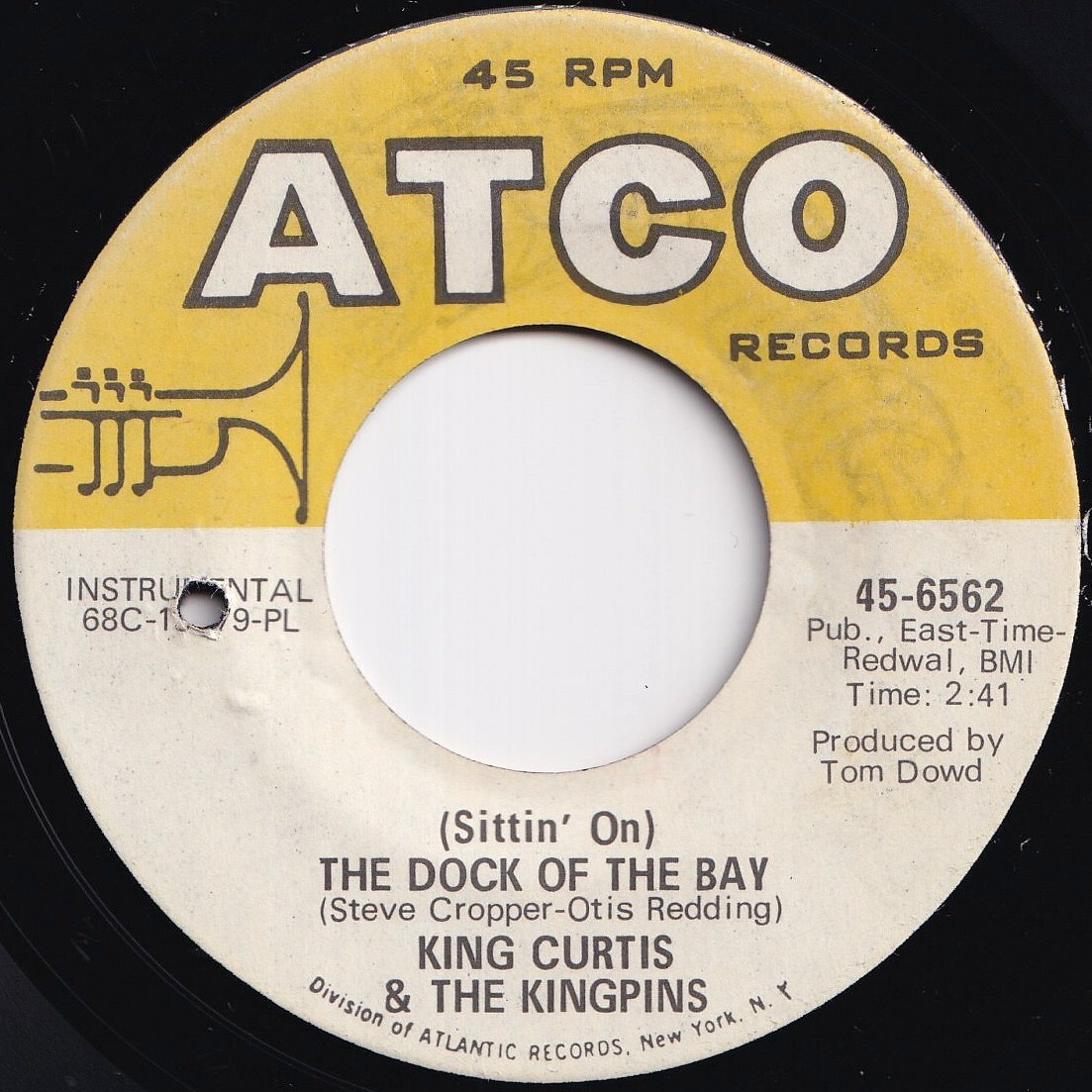 King Curtis & The Kingpins (Sittin' On) The Dock Of The Bay / This Is Soul ATCO US 45-6562 210674 SOUL ソウル レコード 7インチ 45拍卖