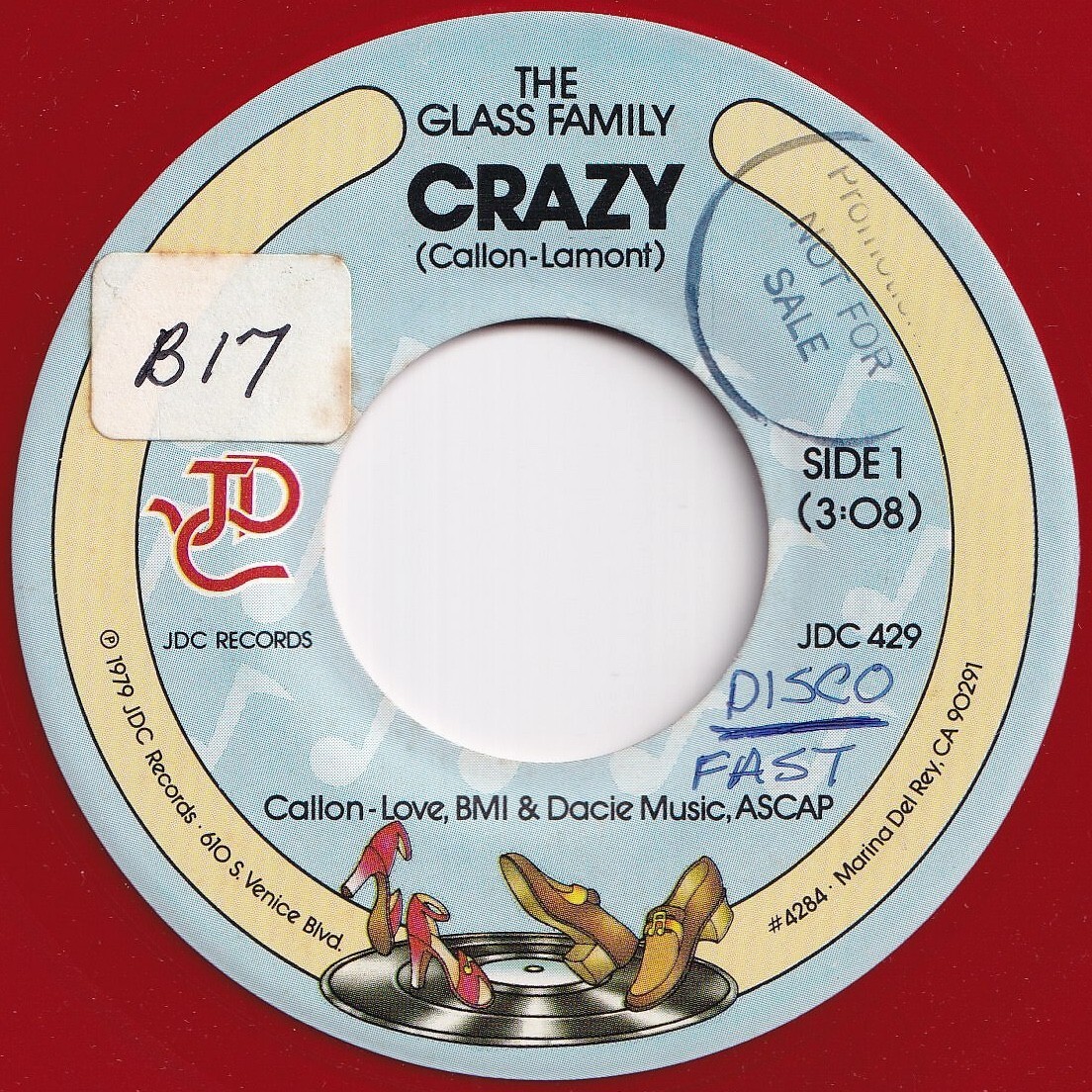 Glass Family Crazy / (Jazzy) JDC US 429 210469 SOUL DISCO ソウル ディスコ レコード 7インチ 45拍卖