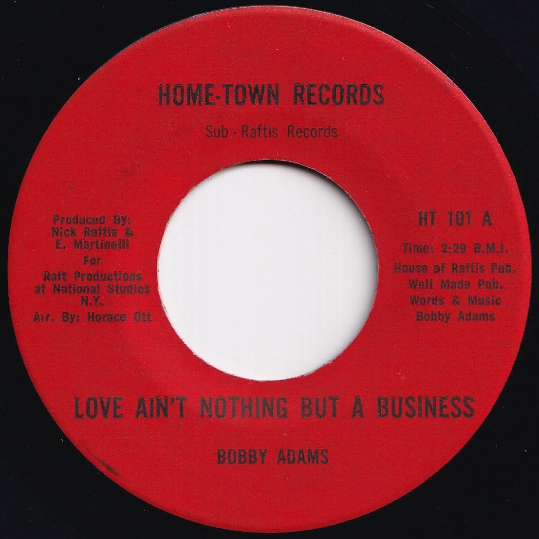Bobby Adams Love Ain't Nothing But A Business / (Instrumental) Home-Town US HT 101 210423 SOUL ソウル レコード 7インチ 45拍卖