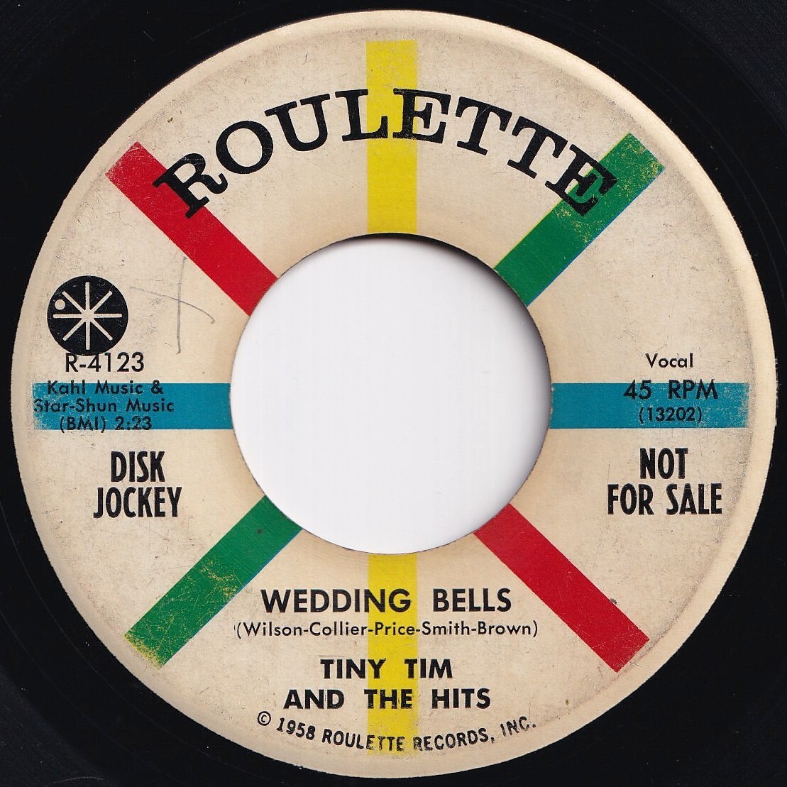 Tiny Tim & The Hits Wedding Bells / Doll Baby Roulette US R-4123 210417 R&B R&R レコード 7インチ 45拍卖