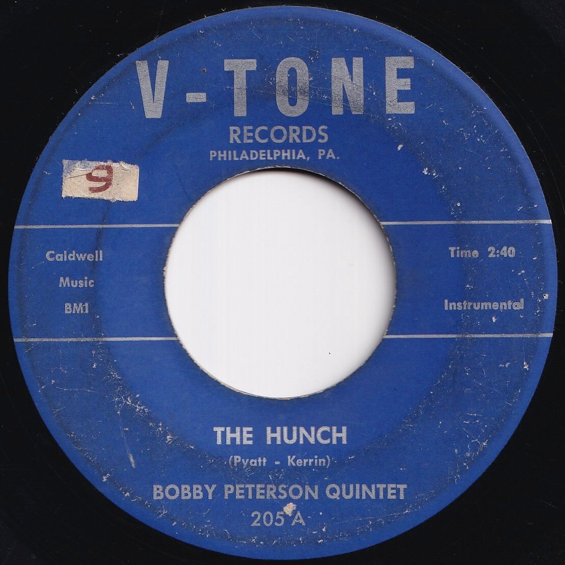Bobby Peterson Quintet The Hunch / Love You Pretty Baby V-Tone US 205 210665 R&B R&R レコード 7インチ 45拍卖
