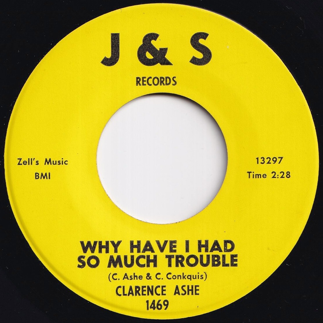 Clarence Ashe Why Have I Had So Much Trouble / If I Could Only Lie J & S US 1469 210439 SOUL ソウル レコード 7インチ 45拍卖
