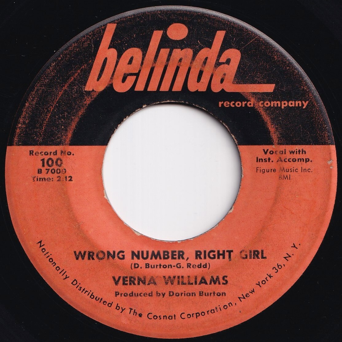 Verna Williams Wrong Number, Right Girl / You Better Prove It Belinda US 100 210422 R&B R&R レコード 7インチ 45拍卖