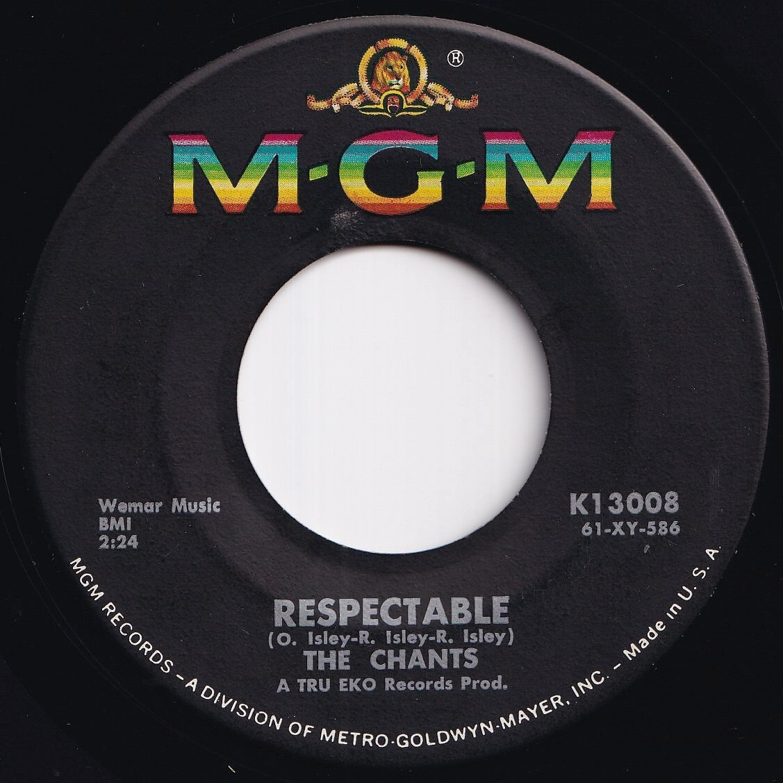 Chants Respectable / Kiss Me Goodbye (Please Kiss Me Goodbye) MGM US K13008 210605 R&B R&R レコード 7インチ 45拍卖