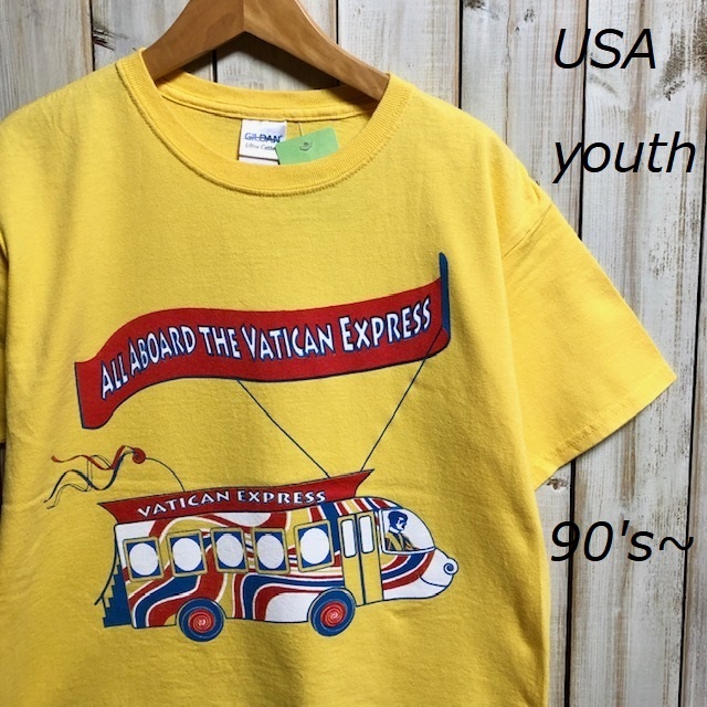 USA古着 90's~ プリントTシャツ GILDAN youth L アメリカ古着・ヴィンテージTシャツ K③拍卖