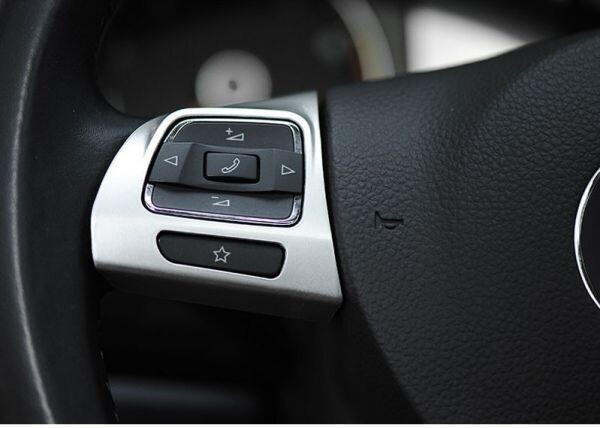 VW ゴルフ6 ステアリング ボタン カバー シルバー ハンドル GOLF6 パサート CC拍卖