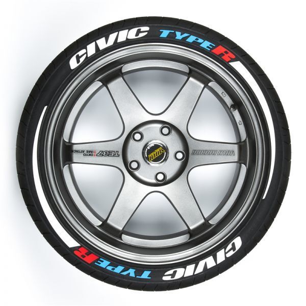 【送料無料】1台分セット シビック TYPE R 3Dラバー タイヤ ホワイト レター ロゴ キット レターリング ホイール CIVIC HONDA VTEC拍卖