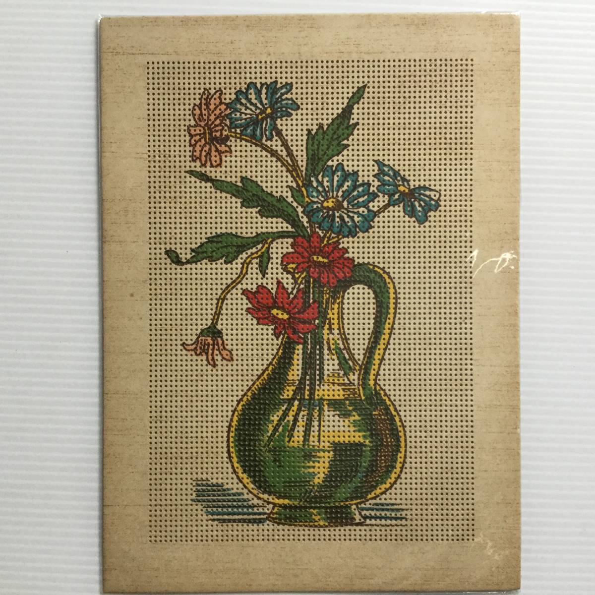 手芸図案 ■ARTBOOK_OUTLET■ 6-052 ★ 送料無料!激レア ドイツ ビンテージ 図案カード 紙刺繍で刺しゅうカード作り 花瓶の花 メルスリー拍卖