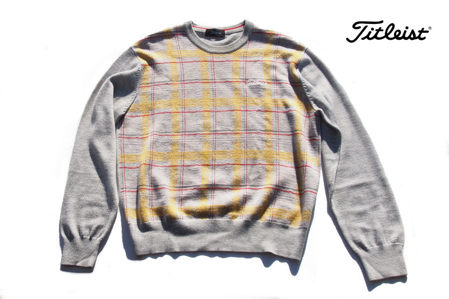 送料無料★【中古】タイトリスト|Titleist|メンズ長袖チェック柄ニットセーター|L拍卖