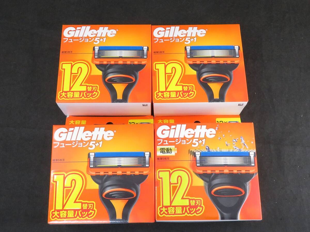 未使用 ジレット フュージョン5+1 替刃12個 4箱セット *0316拍卖