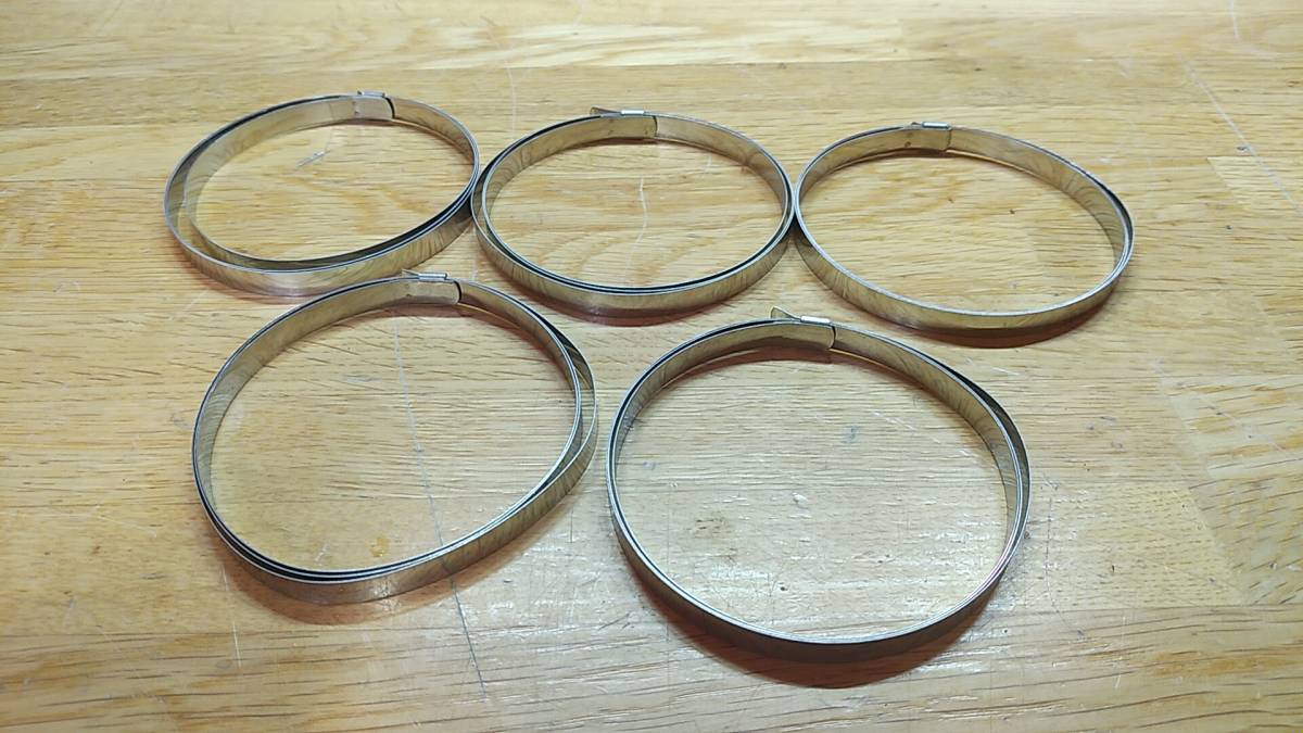 熱源付近固定用バンド◆金属製バンド大5個set◆エンジンハーネスの耐熱対策に 耐熱スリーブ固定や耐熱箇所の固定に 耐熱バンテージの固定に拍卖