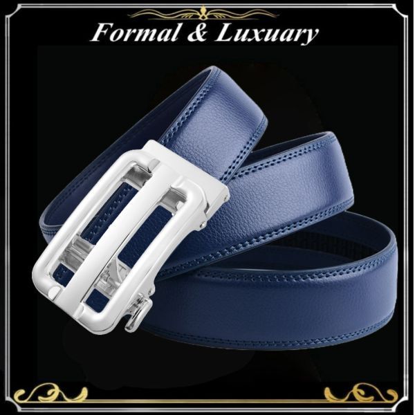 ベルト j37【紺】折りたたみ発送 ネイビー 穴なし 無段階調整ベルト ゴルフベルト 人気 オートロック メンズ 革 ビジネス カジュアル拍卖