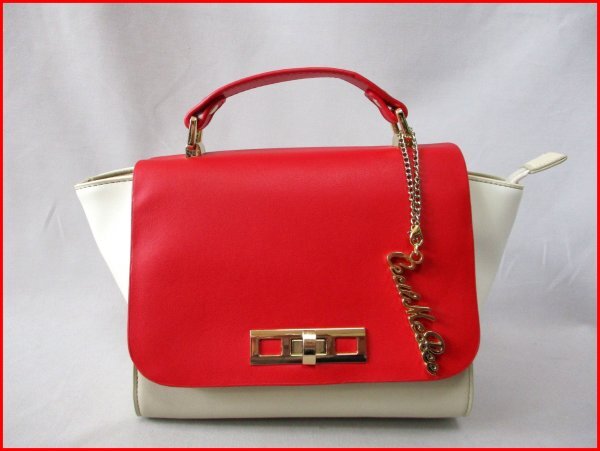 CECIL McBEE/セシルマクビー◇2way ハンドバッグ RD×IV チャーム付 斜め掛け W32cm拍卖