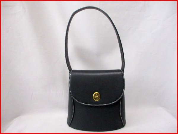 ハンドバッグ BK◇シングルハンドル 被せ付 カードポケット付 W21.5cm拍卖