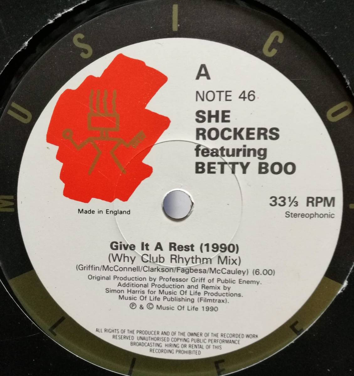 【廃盤12inch】She Rockers Featuring Betty Boo / Give It A Rest (1990)拍卖