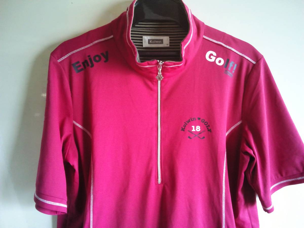 KolwinGolf コルウィン・スタンドカラーシャツ・ポケット付き ピンク拍卖