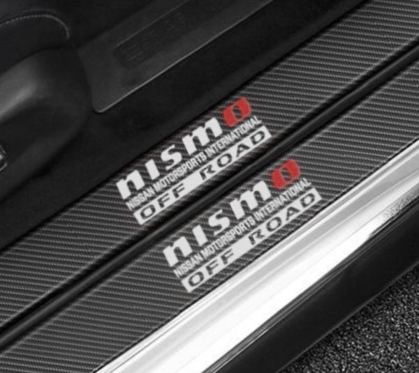 S123【NISMO OFF ROAD】 ニスモ ドア フット プロテクター カーボン ステッカー スカッフ プレート 180SX フーガ プレジデント ティーダ拍卖