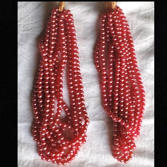 ●2325●昭和レトロ素材 ◆「古ビーズ ピンク 150 g 程 ( 75 g 程 × 2 ) ◆ 今に無い色合い、未使用品置き古し品!拍卖