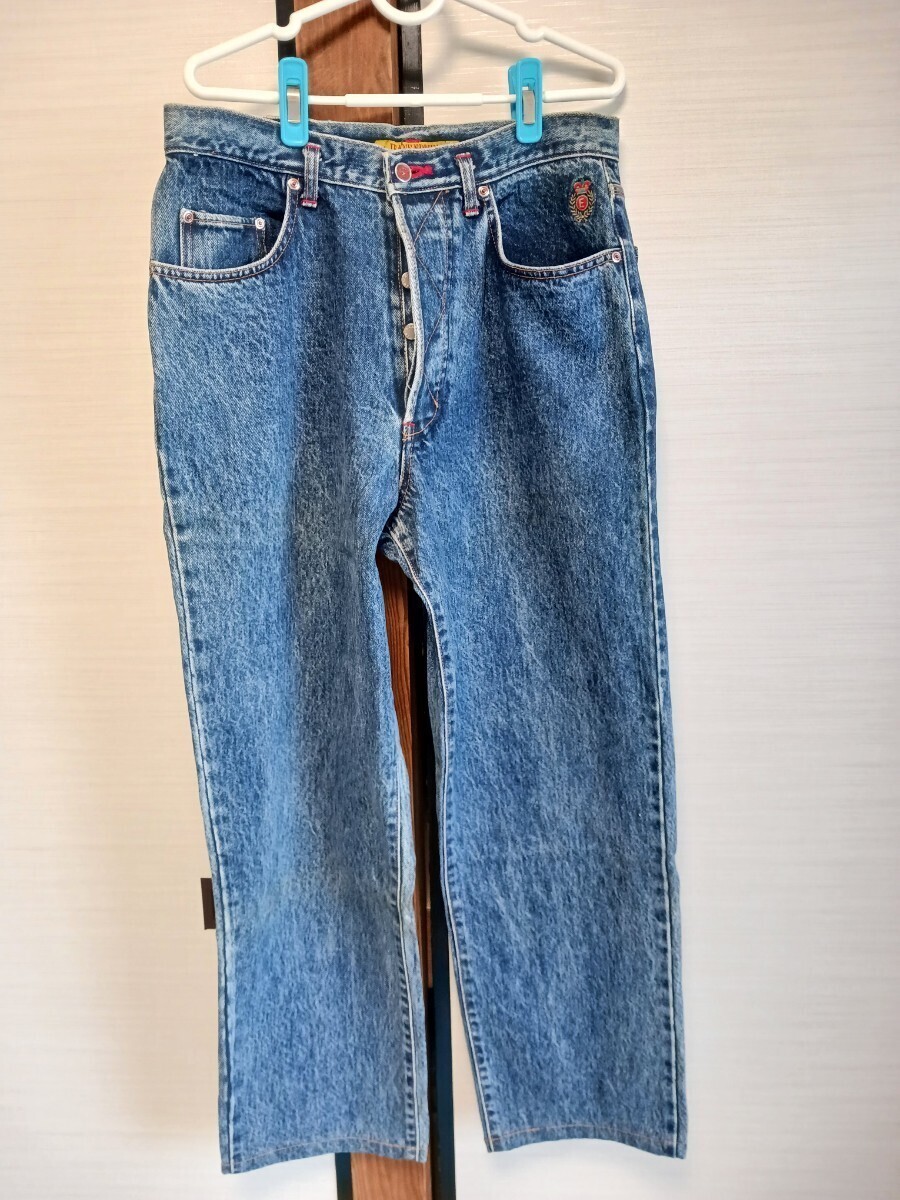 105 JEANS EDWIN デニム W34 L34 RCB-18 黄色タグ 革パッチ 王冠 ボタンフライエドウィン インディゴ 1502-PS拍卖