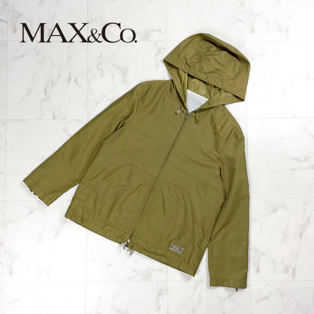 MAX&Co. マックスアンドコー ナイロンジャンパー メッシュパーカー ブルゾン レディース カーキ 緑 サイズ40*ZC909拍卖