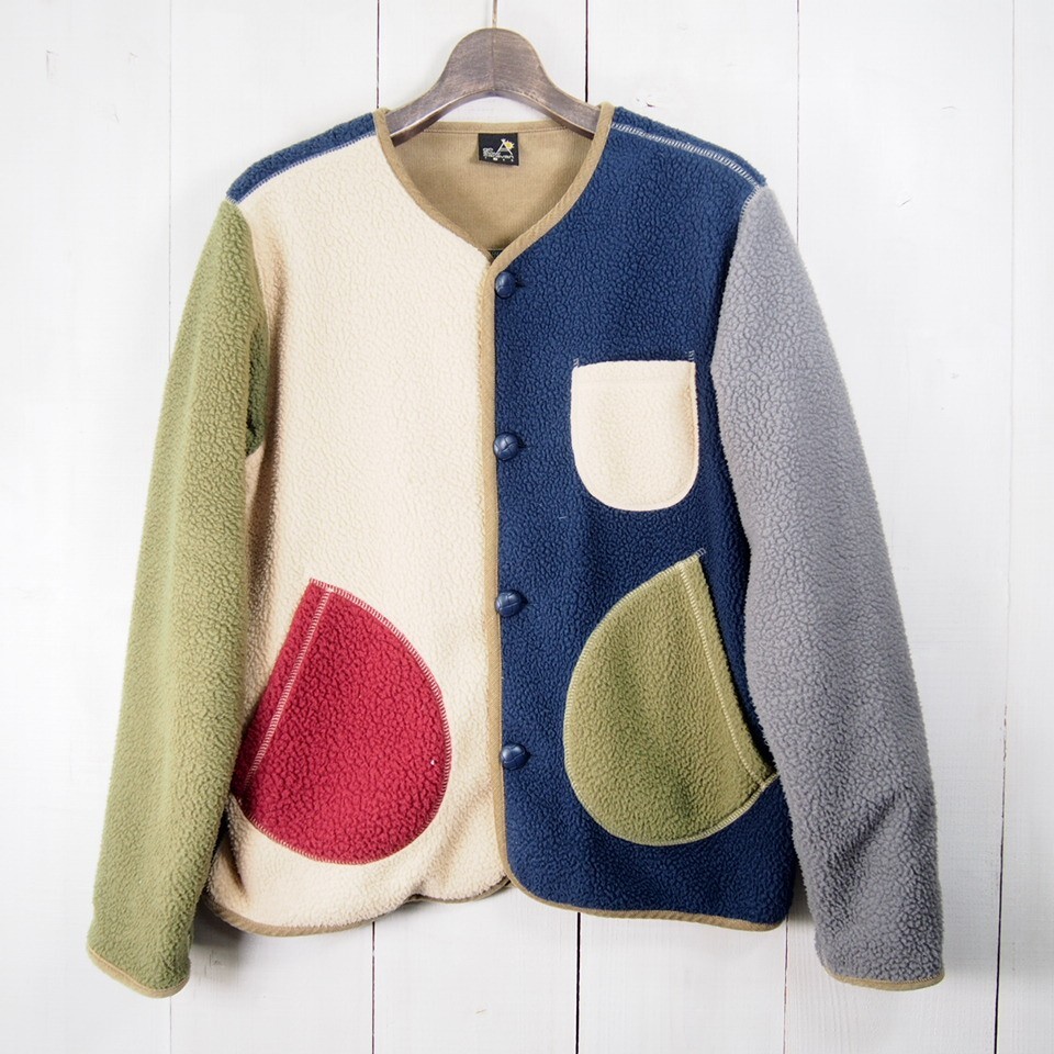 ゴースローキャラバン Go Slow Caravan クレイジーパターンボアフリースジャケット カーディガン(3)マルチカラー拍卖