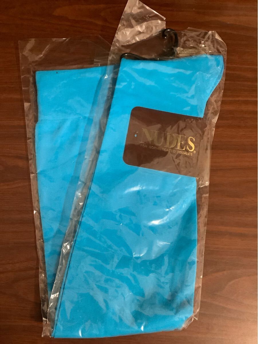 未開封 NUDES ブルー ロングソックス レディース 23~25cm拍卖