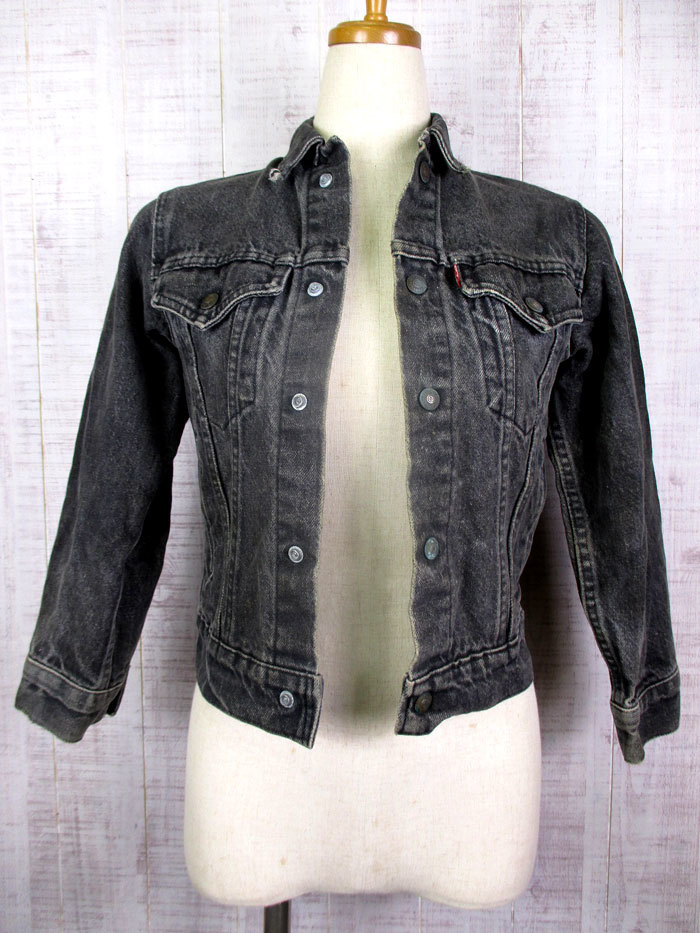80's ヴィンテージ Levi's リーバイス デニムジャケット ブラック ボーイズ 12 USA製拍卖