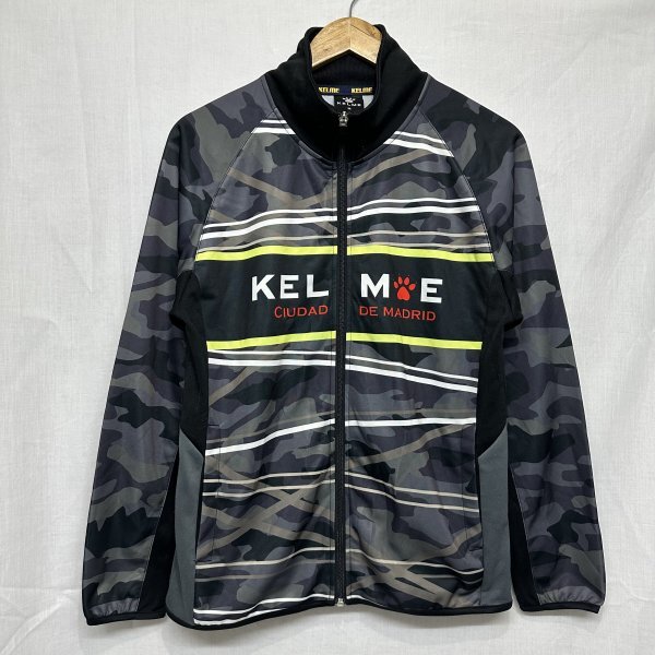 KELME ケルメ ロング スリーブ 長袖 フル ジップ アップ トラック ジャケット ジャージ サッカー フット サル ボール M 黒 ブラック b21356拍卖