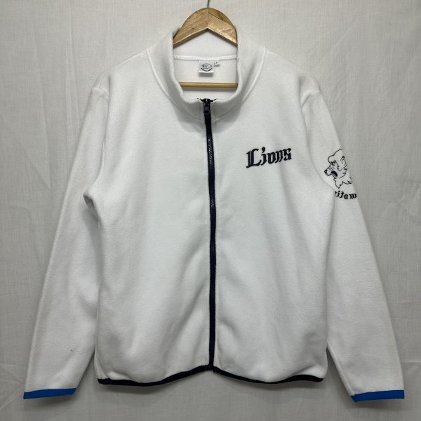 埼玉 西武 ライオンズ オフィシャル グッズ ロング スリーブ 長袖 フル ジップ アップ フリース ジャケット 野球 L 白 ホワイト b21378拍卖