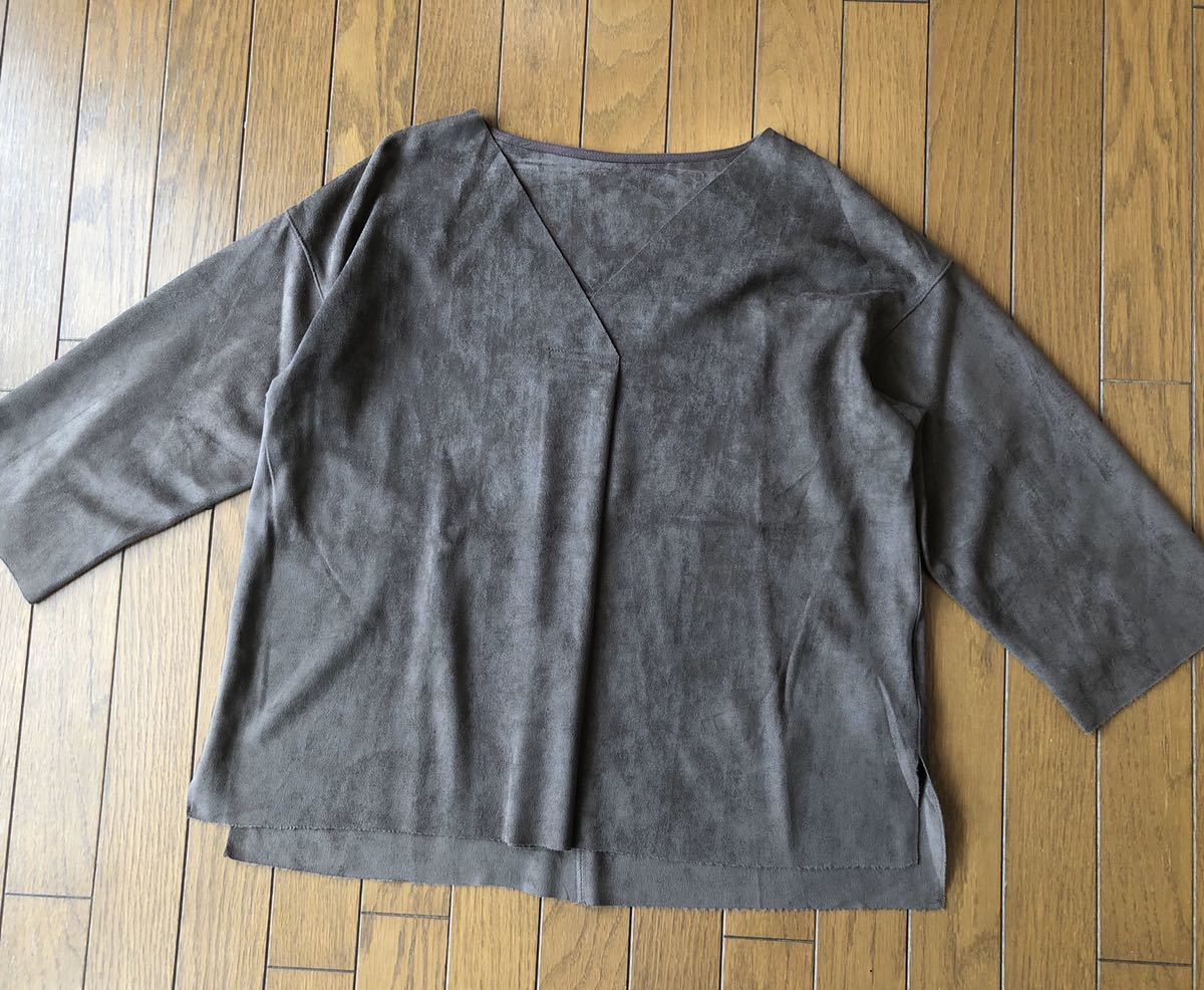 ★レディス スウェードVNタック使いブラウス★ブラウン拍卖