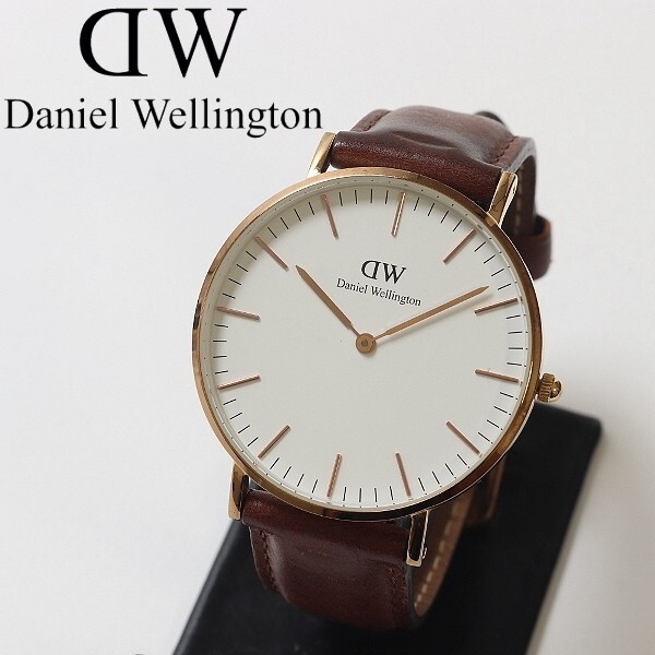 ◆Daniel Wellington ダニエルウェリントン クォーツ レザーベルト レディース 腕時計拍卖