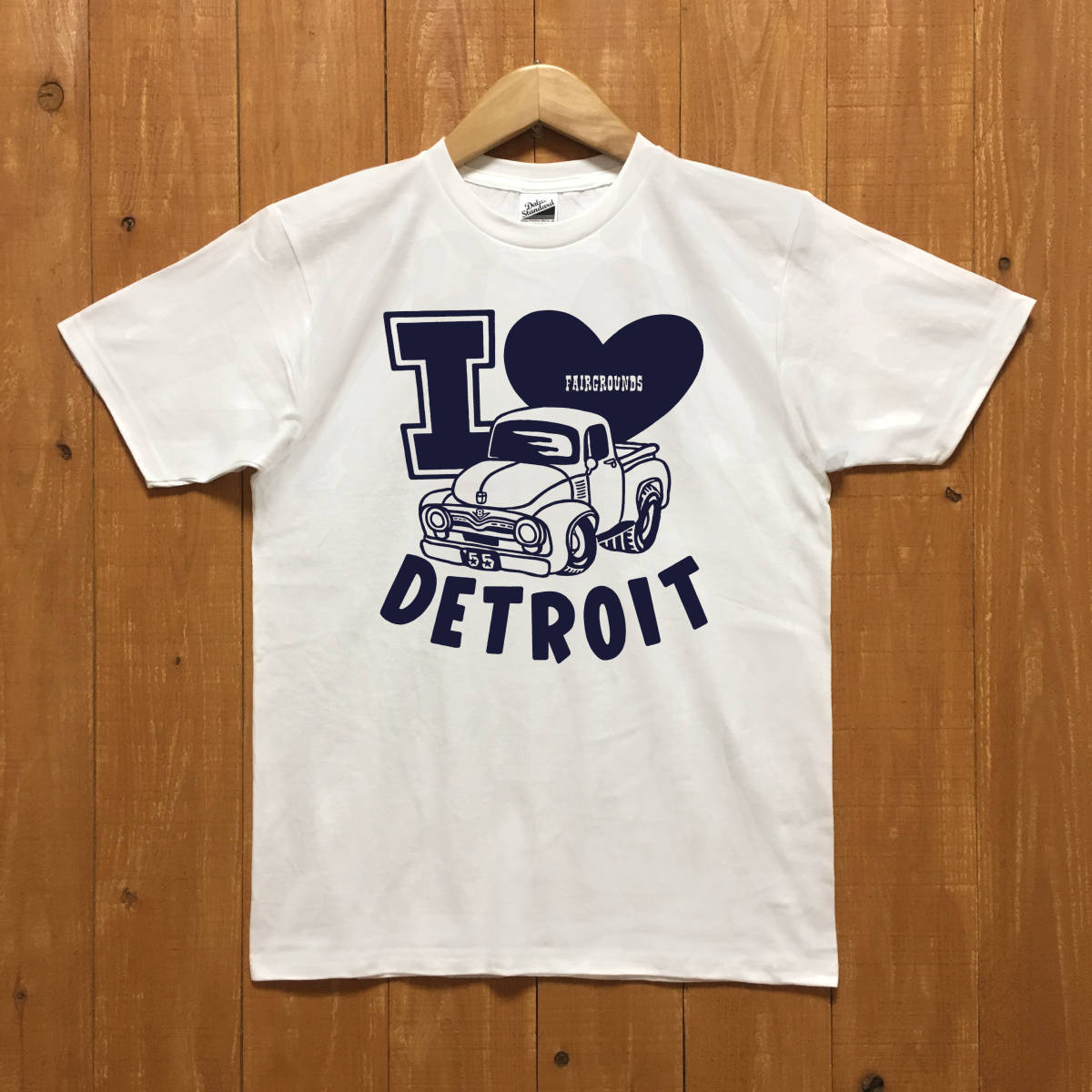 ■ I LOVE DETROIT Tシャツ■Mサイズ(ホワイトxネイビー)フォード F100 FORD拍卖