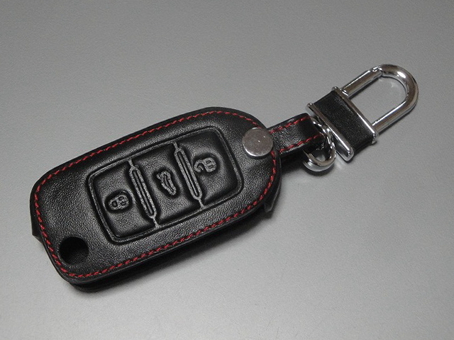 VW GOLF/POLO/PASSAT 3-Button レザーキィー カバー Black 新品 ▽Vntj **拍卖