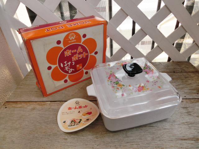 レトロキッチン雑貨*花柄ホームポット*角型☆容器収納入れ物日用品拍卖