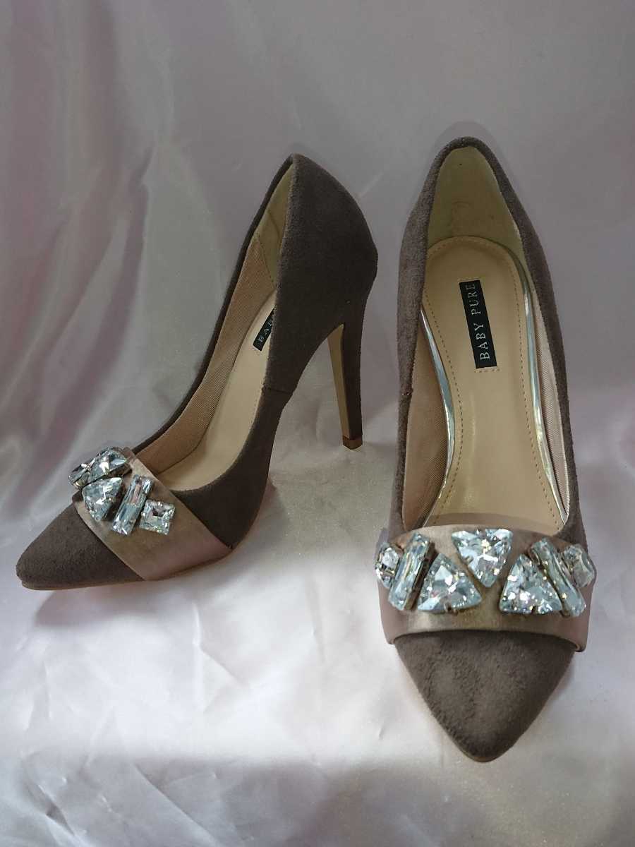 新品【22.5cm】BABYPURE ポインテッド・トゥ ビジュー パンプス◇イーボル◇拍卖