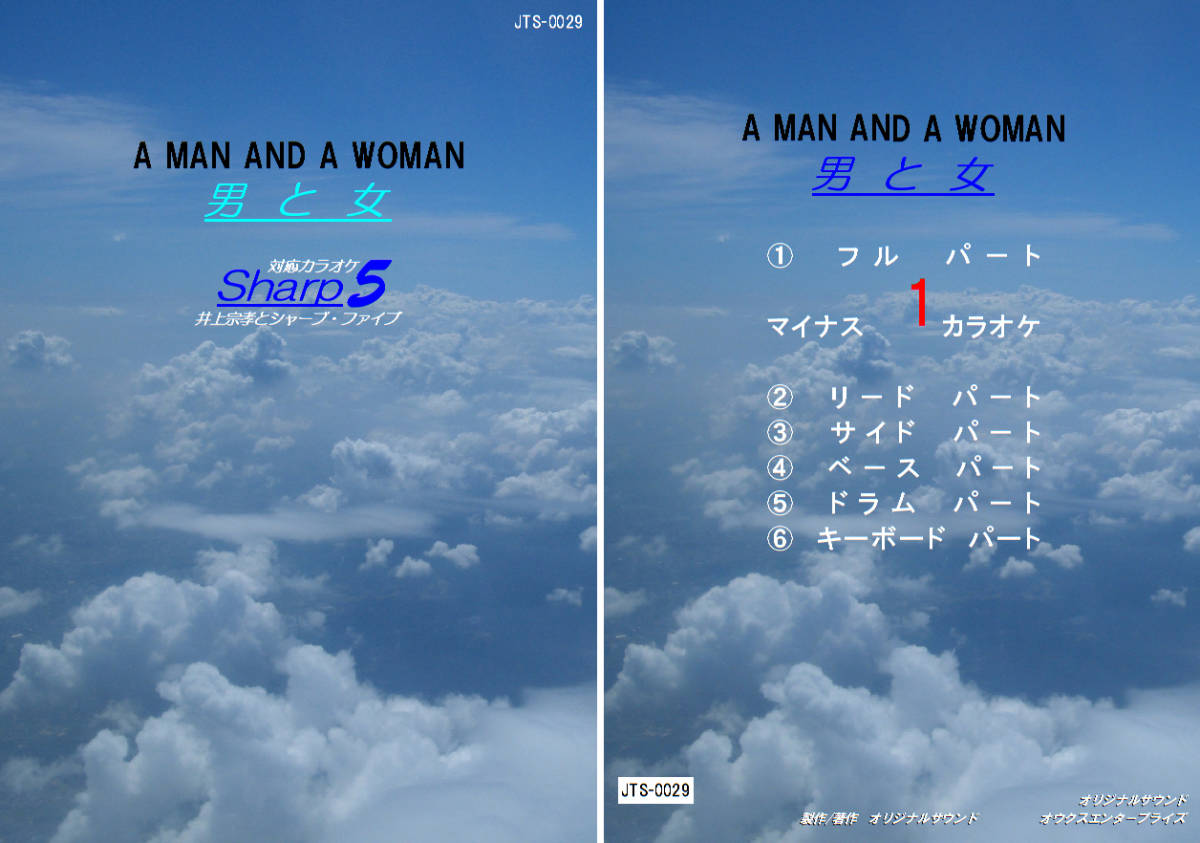 JTS-029 Sharp5カラオケ 男と女 ギター/バンド用 試聴OK拍卖